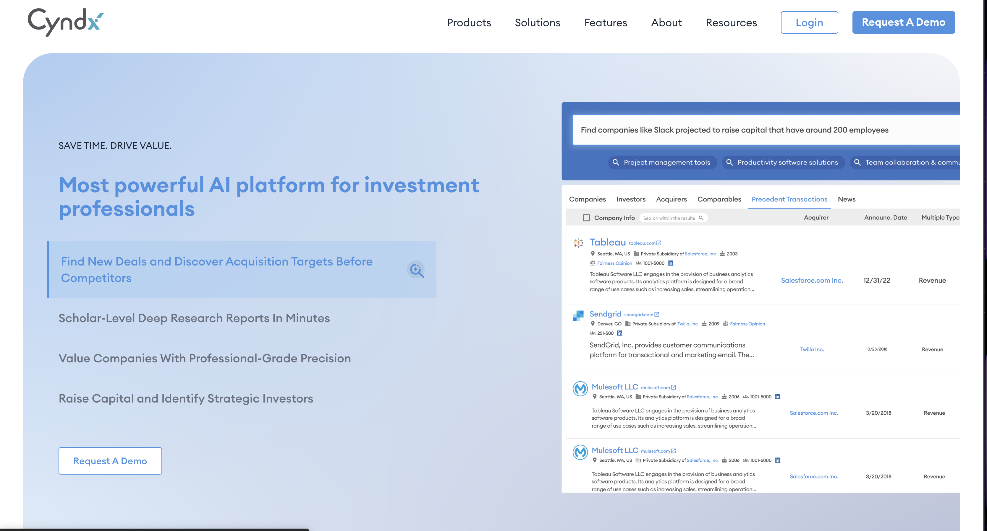Cyndx Marketing Site preview